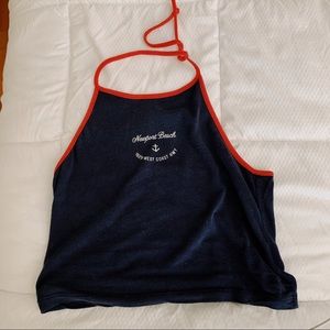 brandy melville halter tie cropped tank top